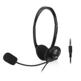 ACT AC9330 On-Ear Headset | Flexibele Microfoon | 3,5mm audio-aansluiting | Zwart | 2 meter