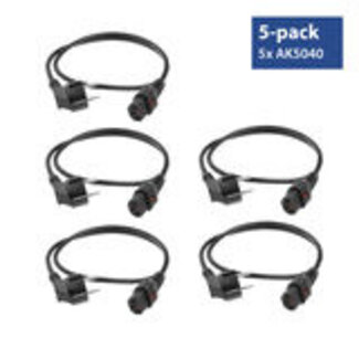 ACT ACT Netsnoer CEE 7/7 male (haaks) - C13 IEC Lock zwart 2 m, EL182S, 5-Pack