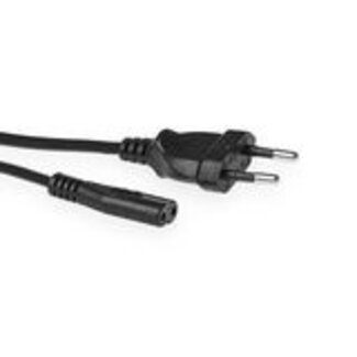 ACT ACT Netsnoer Euro male - C7 female zwart 0,2 m