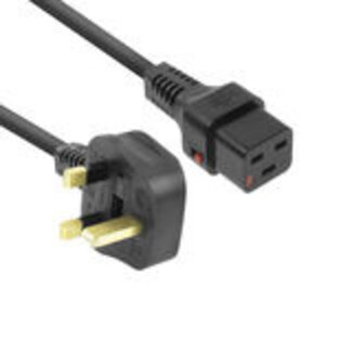 ACT ACT Netsnoer UK male - C19 IEC Lock zwart 2 m, PC1214