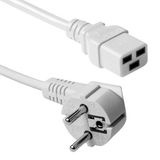 ACT AK5413 230V Stroomkabel Randaarde Stekker CEE7/7 - C19 Wit - 60 cm