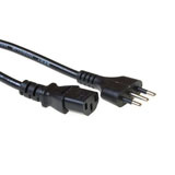 ACT AK5066 2.5m Netstekker type L C13 stekker Zwart electriciteitssnoer