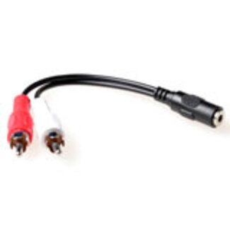 ACT ACT 0,15 meter audio aansluitkabel 1x 3.5mm stereo jack female - 2x Tulp male