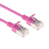 ACT LSZH U/FTP CAT6A Datacenter Slimline Patchkabel Snagless | RJ45 Connectoren | Roze