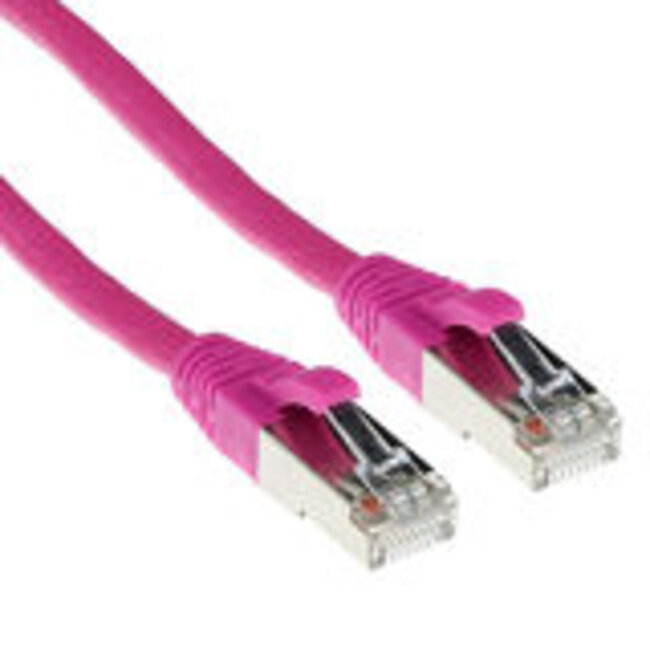 ACT Roze 2,00 meter SFTP CAT6A patchkabel snagless met RJ45 connectoren