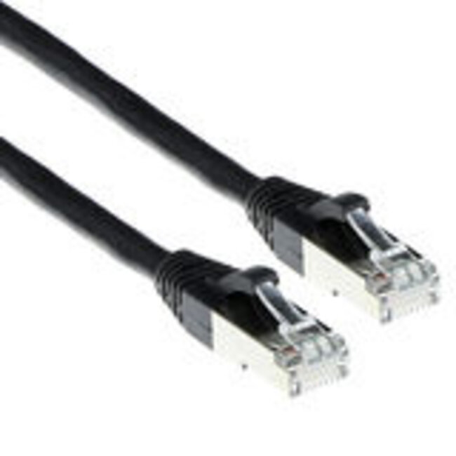 ACT Zwarte 20 meter SFTP CAT6A patchkabel snagless met RJ45 connectoren