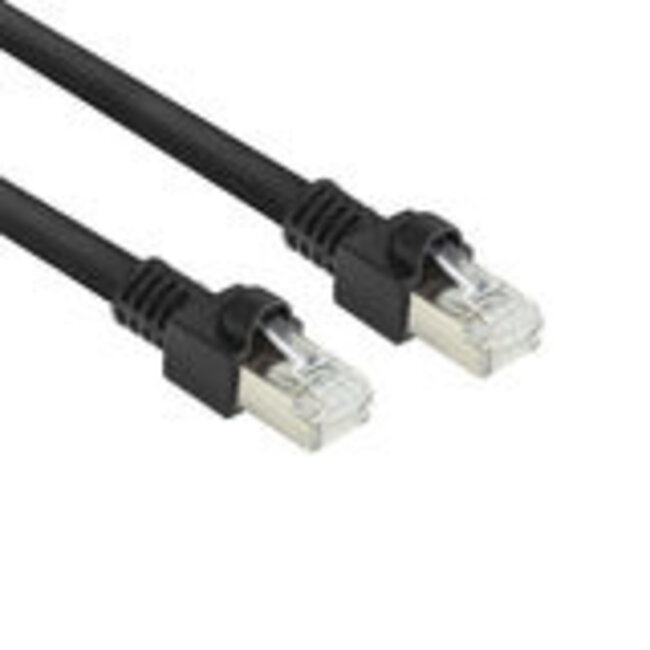 ACT Zwart 2 meter S/FTP CAT7 PUR flex patchkabel snagless met RJ45 connectoren (CAT6A compliant)