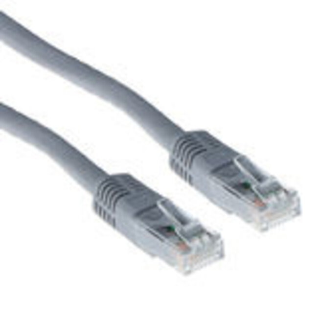 ACT Grijze 0,25 meter LSZH U/UTP CAT6A patchkabel met RJ45 connectoren