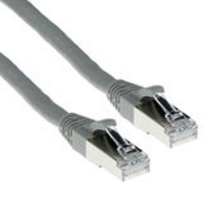 ACT Grijze 25 meter SFTP CAT6A patchkabel snagless met RJ45 connectoren