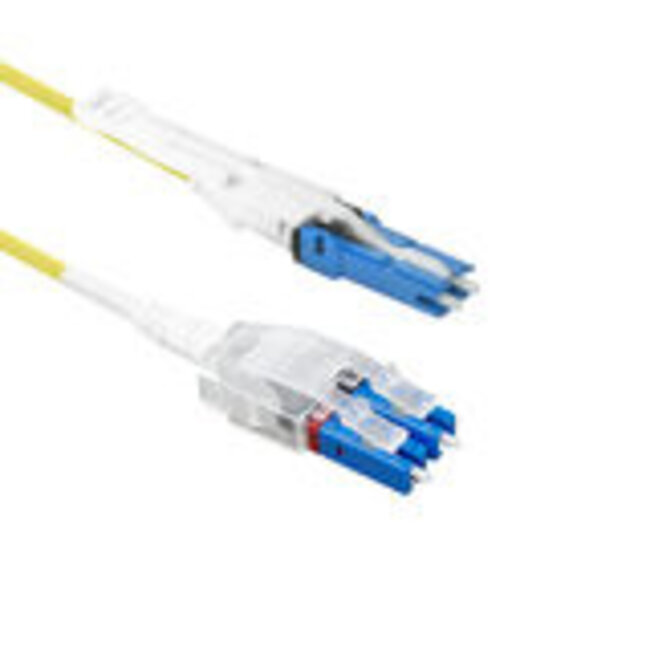 ACT 1 meter Singlemode 9/125 OS2 Polarity Twist uniboot duplex glasvezel patchkabel met CS - LC connectoren