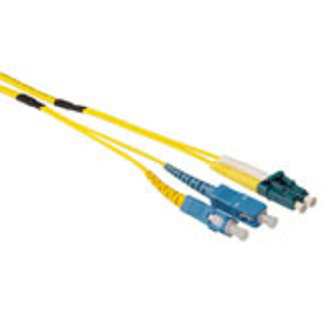 ACT 40 meter Singlemode 9/125 OS2 duplex ruggedized fiber kabel met LC en SC connectoren
