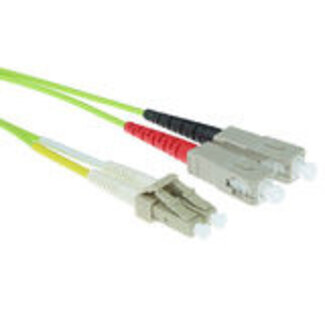 ACT ACT 1,5 meter LSZH Multimode 50/125 OM5 glasvezel patchkabel duplex met LC en SC connectoren