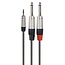 NJS/Rean Professional 2x 6,35mm Jack - 3,5mm Jack stereo kabel | 1,5 meter