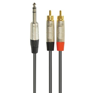 NJS NJS/Rean Professional 6,35mm Jack - Tulp stereo kabel | 3 meter