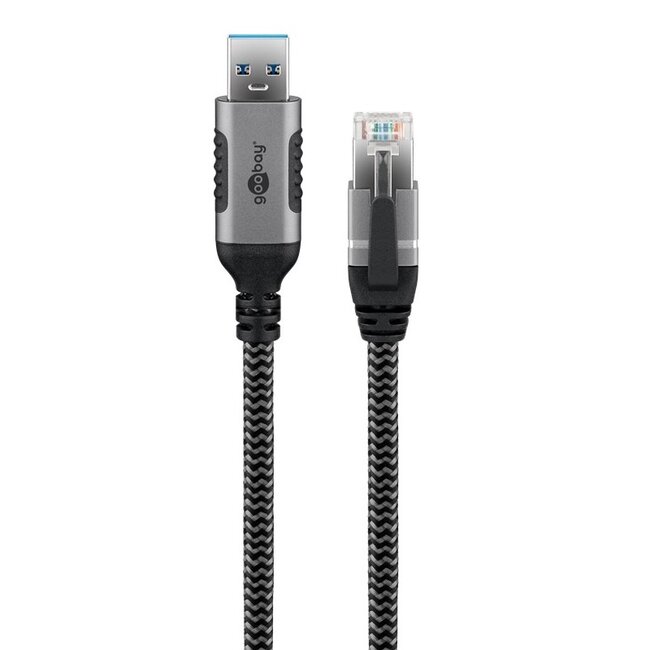 Goobay USB-A naar RJ45 LAN kabel | USB3.0 | CAT6 | nylon | 1,5 meter