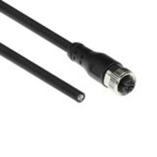 ACT ACT Industrial 5,00 meter Sensor kabel M12A 4-polig female naar open end Superflex Xtreme TPE kabel, afgeschermd