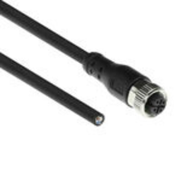 ACT Industrial 5,00 meter Sensor kabel M12A 4-polig female naar open end Superflex Xtreme TPE kabel, afgeschermd