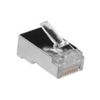 ACT ACT RJ45 (8P/8C)  afgeschermde modulaire connector voor ronde kabel met masssieve aders