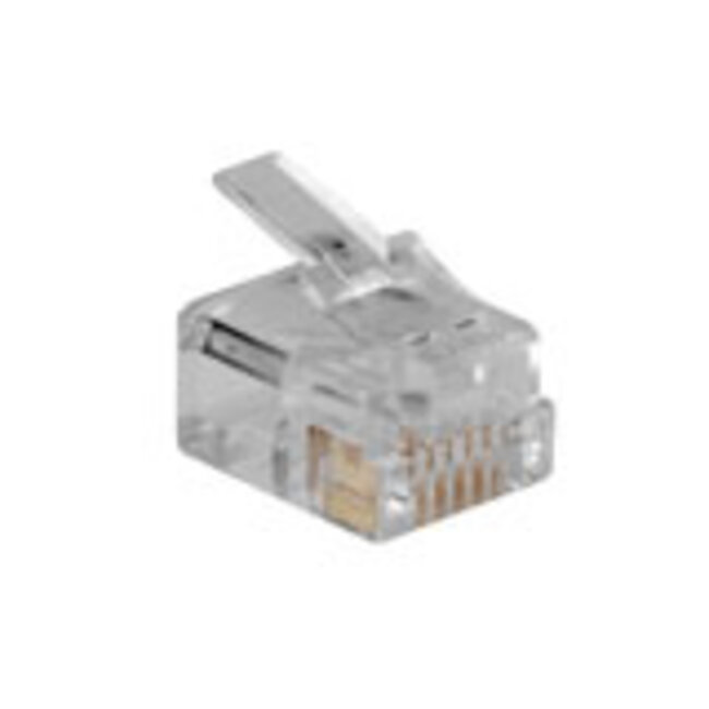 ACT RJ12 (6P/6C) modulaire connector voor ronde kabel met soepele aders