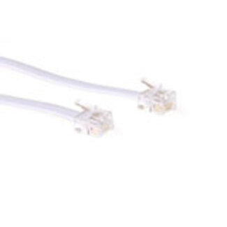 ACT ACT Witte 3 meter platte telefoonkabel met RJ12 connectoren
