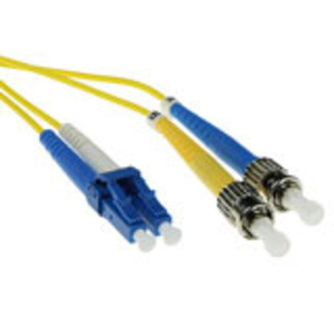 ACT 1,5 meter LSZH Singlemode 9/125 OS2  glasvezel patchkabel duplex met LC en ST connectoren