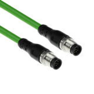 ACT ACT Industrial 10,00 meter Sensor kabel M12A 8-polig male naar M12A 8 pins male, Ultraflex TPE kabel, afgeschermd