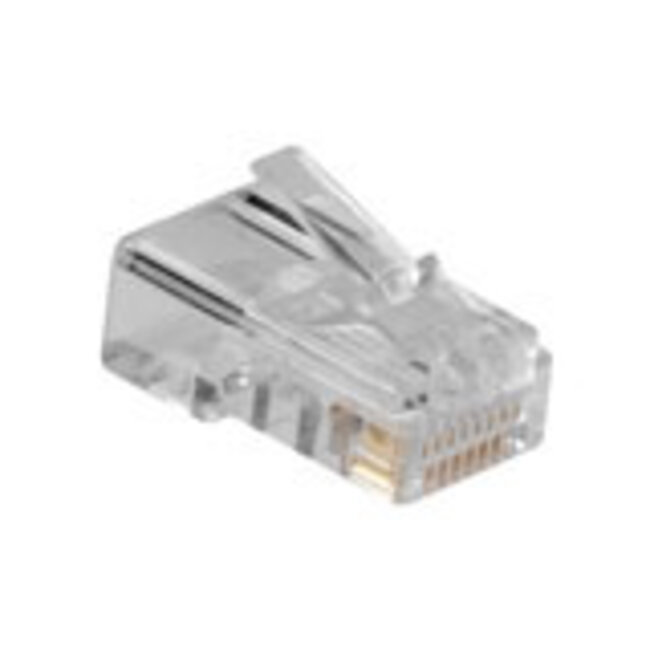 ACT RJ45 (8P/8C)  modulaire connector voor ronde kabel met massieve aders