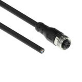 ACT ACT Industrial 3,00 meter Sensor kabel M12A 4-polig female naar open end Superflex Xtreme TPE kabel, afgeschermd