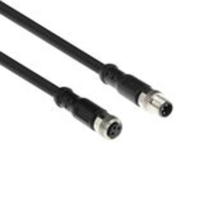 ACT Industrial 3,00 meter Sensor kabel, M8A 3-polig male naar M8A 3-polig female, TPE Ultraflex Xtreme kabel, afgeschermd