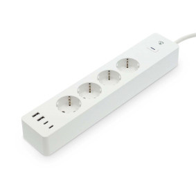 SmartLife Stekkerdoos | Wi-Fi | Hybrid (CEE 7/7) / USB-A / USB-C™ | 16 A | 3680 W | 2.00 m | 0 - 55 °C | Android™ / IOS | Wit