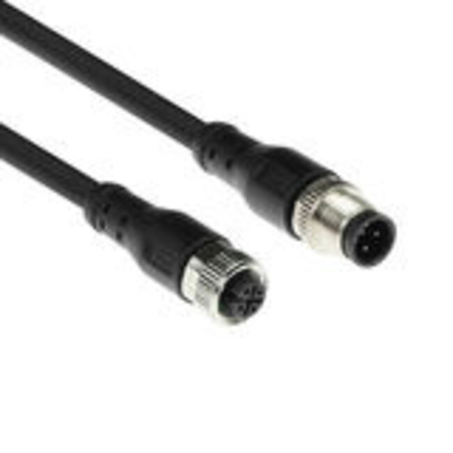 ACT Industrial 1,50 meter Sensor kabel M12A 4-polig male naar M12A 4-polig female, Superflex Xtreme TPE kabel, afgeschermd
