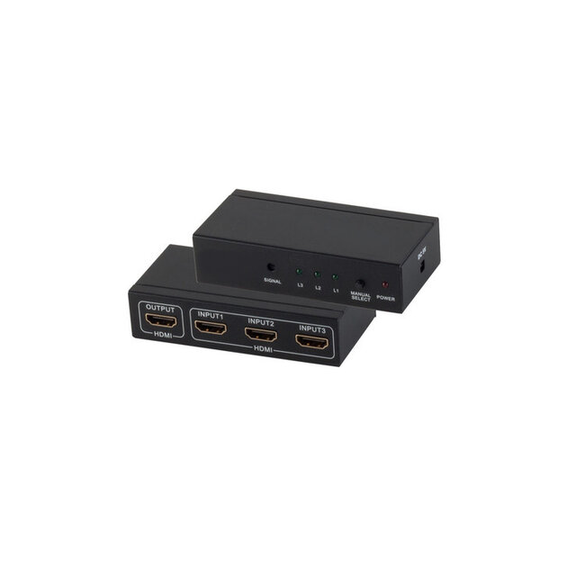 HDMI Switch, 3x IN 1x OUT, 4K2K, 3D, Metallgehäuse, VER1.4