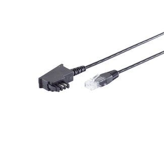 S-Impuls TAE-F Stecker auf RJ45 Stecker, VDSL Routerkabel, schwarz, 10,0m