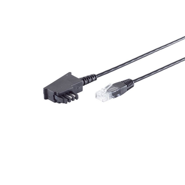 TAE-F Stecker auf RJ45 Stecker, VDSL Routerkabel, schwarz, 10,0m