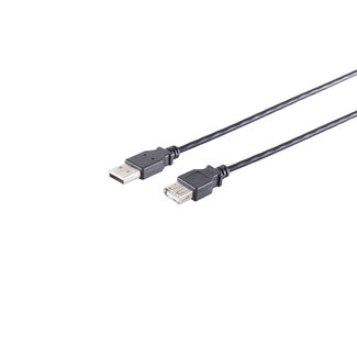 S-Impuls USB High Speed 2.0 Verlängerung, A/A Buchse, USB 2.0, schwarz, 1,8m