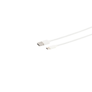 S-Impuls USB Lade-Sync Kabel, USB A Stecker auf USB-C Stecker, 2.0, ABS, weiß, 1,0m