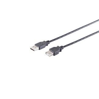 S-Impuls USB High Speed 2.0 Verlängerung, A/A Buchse, USB 2.0, schwarz, 0,3m