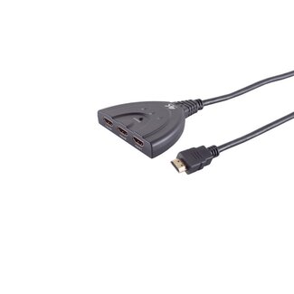 S-Impuls HDMI Umschalter 3x1, ABS, 4K60Hz, Eco, schwarz