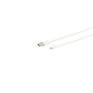 S-Impuls USB Lade-Sync Kabel, USB A Stecker auf 8-Pin Stecker, 2.0, ABS, weiß, 1,5m