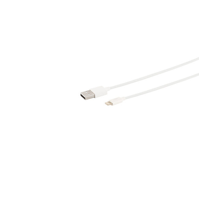 USB Lade-Sync Kabel, USB A Stecker auf 8-Pin Stecker, 2.0, ABS, weiß, 1,5m