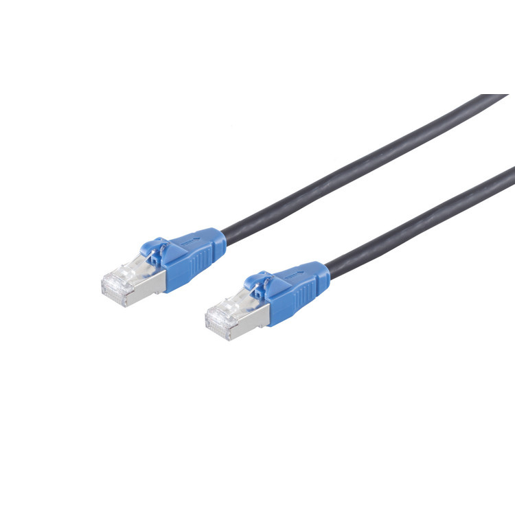 S/FTP CAT6A EasyPull Gigabit Netwerkkabel - CU - 1,5 meter - Zwart