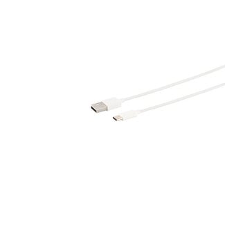 S-Impuls USB Lade-Sync Kabel, USB A Stecker auf USB-C Stecker, 2.0, ABS, weiß, 2,0m