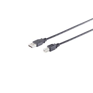 S-Impuls USB-A Adapterkabel, USB-B, 2.0, schwarz, 1,8m