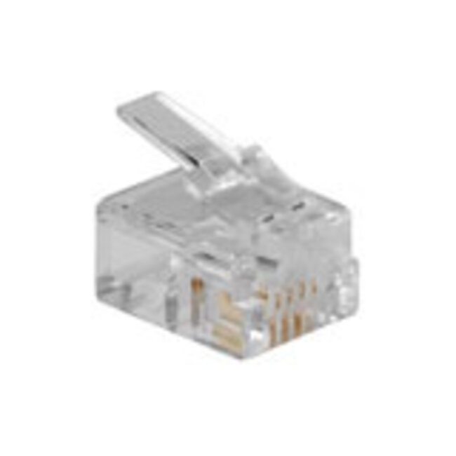 ACT RJ11 (6P/4C) modulaire connector voor platte kabel