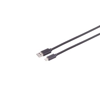 S-Impuls USB 2.0 A Stecker/ USB 3.1 C Stecker, schwarz, 1m