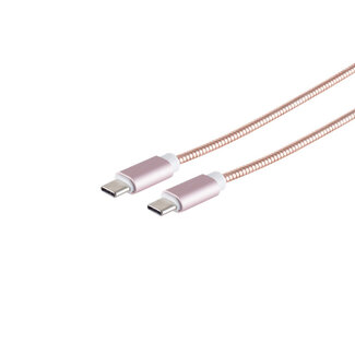 S-Impuls USB Lade-Sync Kabel USB C/ CStecker  Steel Rose 1m