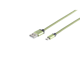 S-Impuls USB-Ladekabel A Stecker auf USB Micro B grün, 0,9m