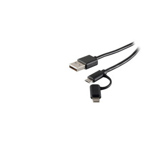 S-Impuls USB Lade-Sync Kabel 2in1,Micro + 8-pin Stecker 1m