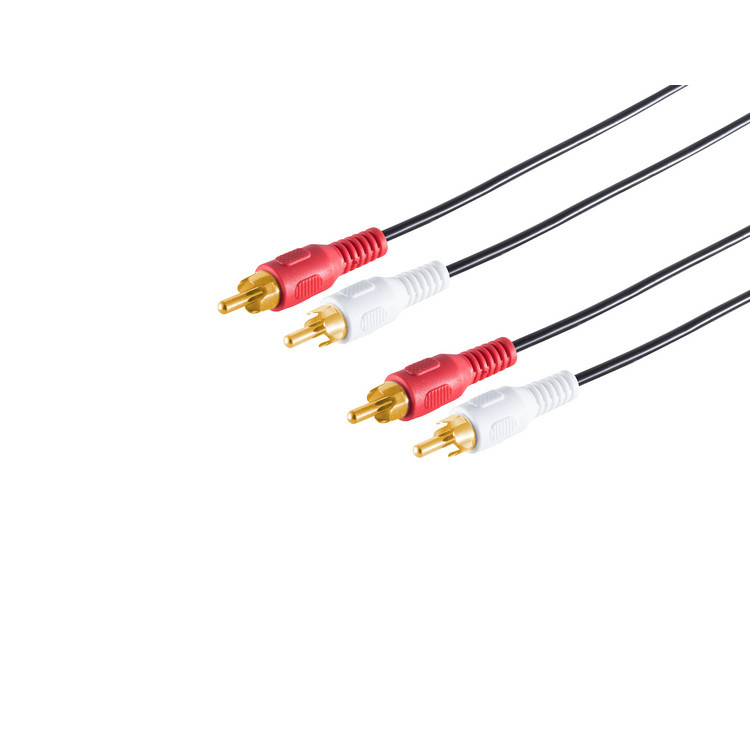 Stereo Tulp Kabel - Verguld - 2,5 meter - Zwart