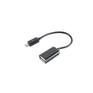 S-Impuls USB-OTG Micro-USB-St. B - USB-Buchse A - 0,10m